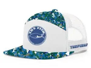 "Camouflage hat designed for spearfishing and freediving enthusiasts, shown against a coastal background." "High-quality camouflage hat from The Fish Fin Blades Apparel, perfect for outdoor adventures." "Close-up of a camouflage hat featuring sun protection and quick-drying material, ideal for spearfishing." "Diver wearing a camouflage hat by The Fish Fin Blades Apparel, relaxing on a boat after a successful dive." "Stylish and durable camouflage hat designed for ocean and water sports enthusiasts."